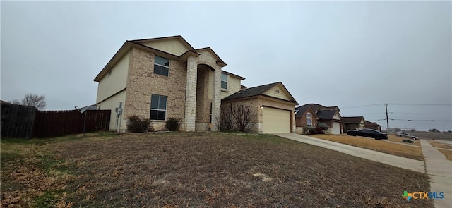 view of front of house with a garage