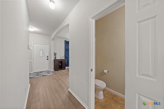 hall featuring light hardwood / wood-style floors