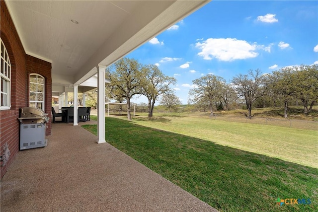 view of yard with a patio area