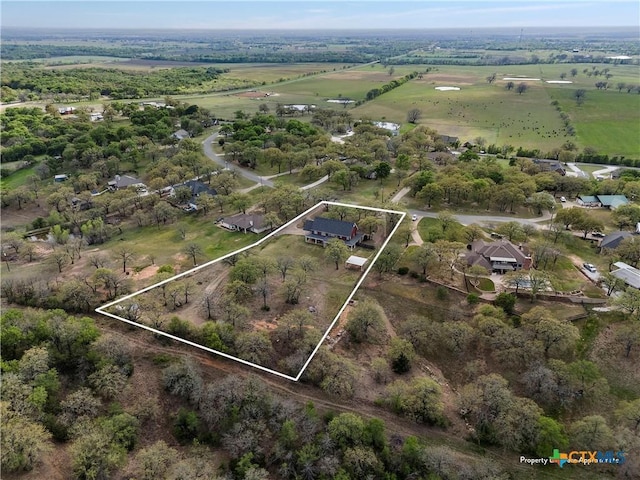 bird's eye view with a rural view