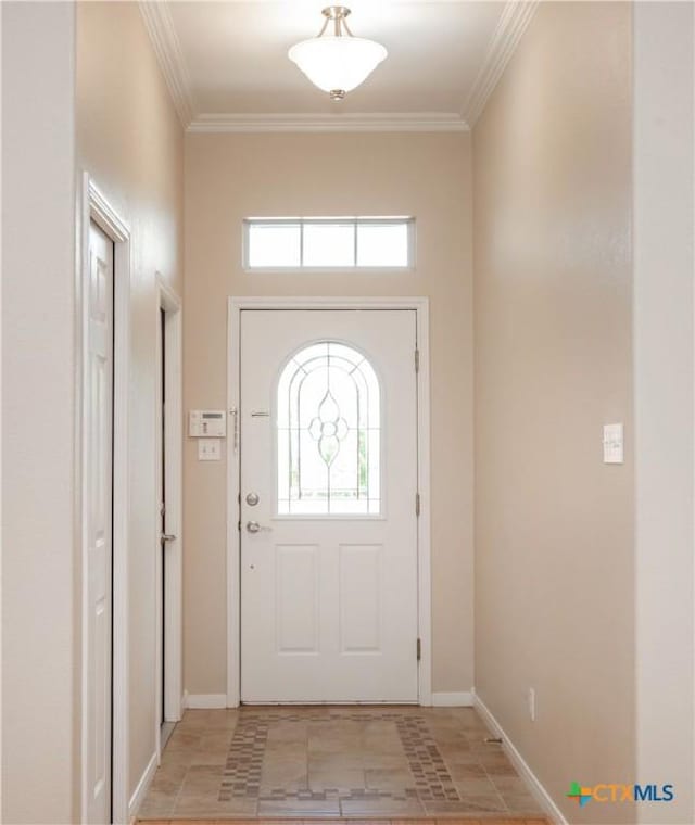 1935 Grandview Dr, Salado, TX 76571 - entrance foyer with baseboards and crown molding