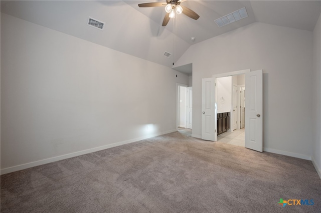 unfurnished bedroom featuring light carpet, visible vents, and baseboards