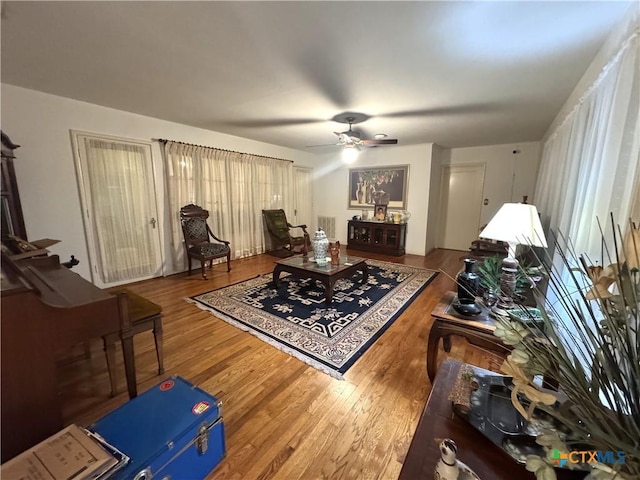 308 Avenue E Ave E, Victoria, TX 77901 - living area featuring ceiling fan and wood finished floors