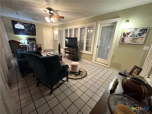 308 Avenue E Ave E, Victoria, TX 77901 - living area with tile patterned flooring and ceiling fan