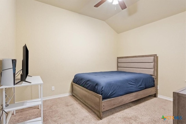 4004 Brookside Dr, Killeen, TX 76542 - bedroom with carpet, lofted ceiling, and a ceiling fan