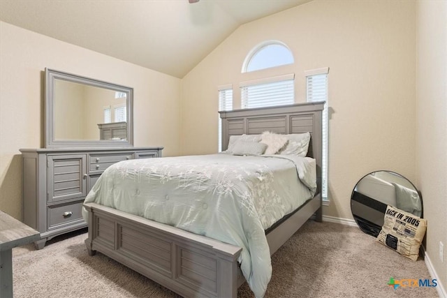 4004 Brookside Dr, Killeen, TX 76542 - bedroom with lofted ceiling, carpet floors, and a ceiling fan