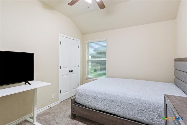 4004 Brookside Dr, Killeen, TX 76542 - carpeted bedroom featuring vaulted ceiling and ceiling fan