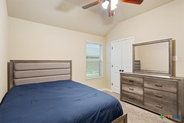 4004 Brookside Dr, Killeen, TX 76542 - carpeted bedroom featuring vaulted ceiling and ceiling fan