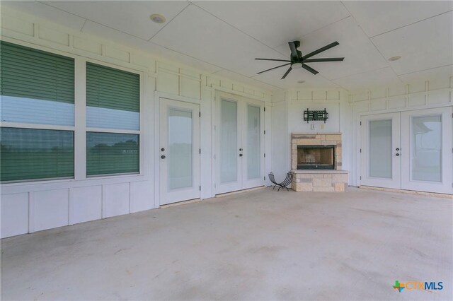 916 Stone Rd, Temple, TX 76501 - view of patio featuring french doors and a ceiling fan