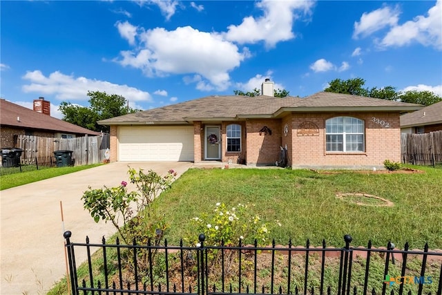 3302 Southhill Dr, Killeen, TX 76549 - single story home with brick siding, driveway, a garage, and a chimney