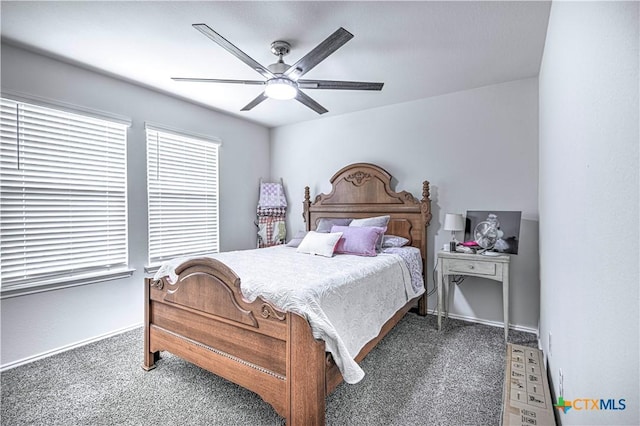 4001 Arafel Ln, Killeen, TX 76542 - carpeted bedroom with a ceiling fan and baseboards