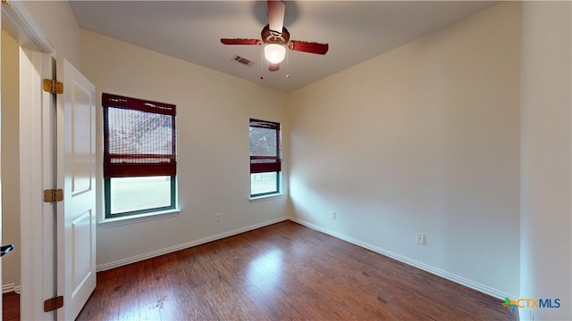 1802 Spring Valley Dr, Dripping Springs, TX 78620 - empty room featuring wood finished floors and a ceiling fan