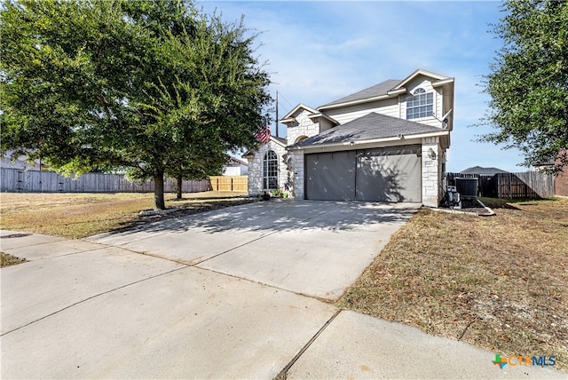 view of side of home with a garage