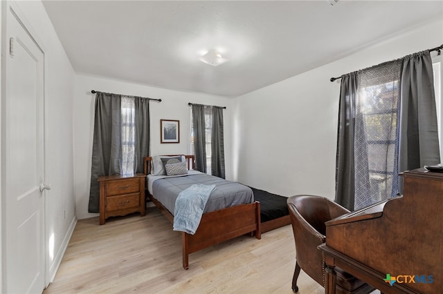 bedroom featuring light hardwood / wood-style flooring