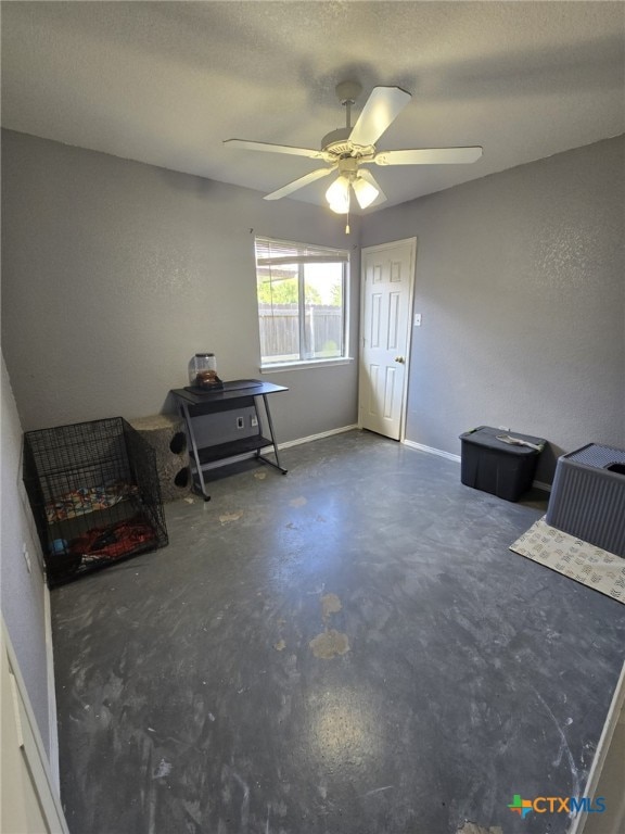2814 Blackburn Dr, Killeen, TX 76543 - misc room with concrete floors and a ceiling fan