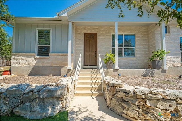 view of front of property with board and batten siding