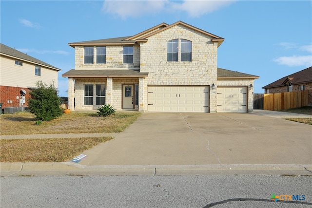 view of front of house with a garage