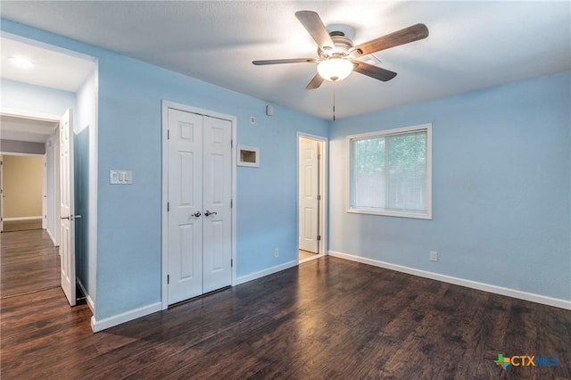 1109 Meadow Dr, Killeen, TX 76549 - unfurnished bedroom featuring baseboards, wood finished floors, and a closet