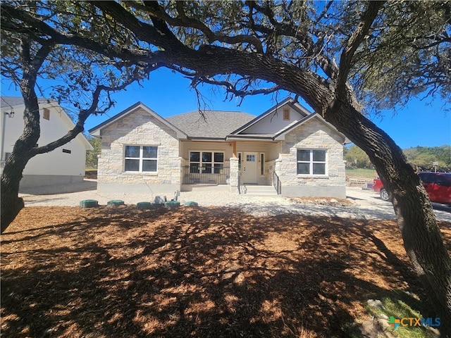 view of front of property featuring stone siding