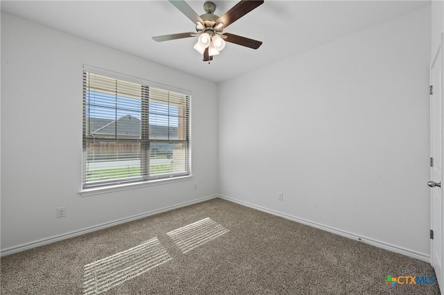 7310 Caladium Dr, Temple, TX 76502 - unfurnished room with baseboards, carpet flooring, and ceiling fan