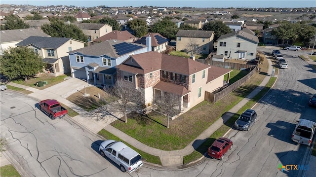 aerial view with a residential view