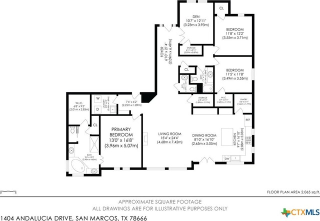 1404 Andalucia Dr, San Marcos, TX 78666 - floor plan / room layout