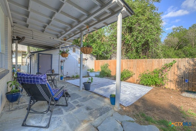 8 Herry Ct, New Braunfels, TX 78130 - fenced backyard featuring a patio area