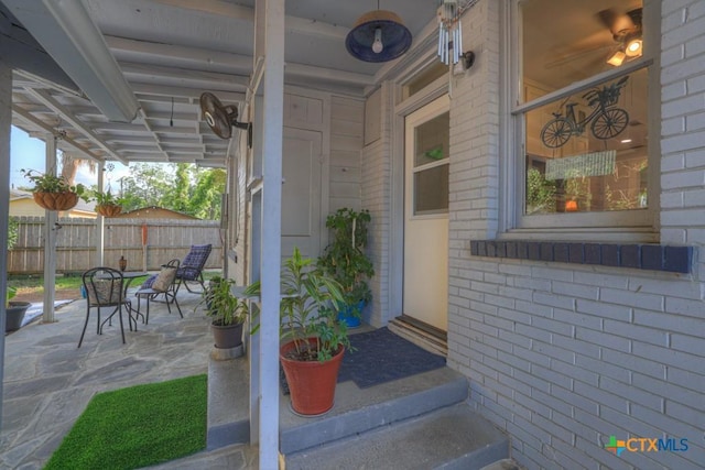 8 Herry Ct, New Braunfels, TX 78130 - view of exterior entry featuring brick siding
