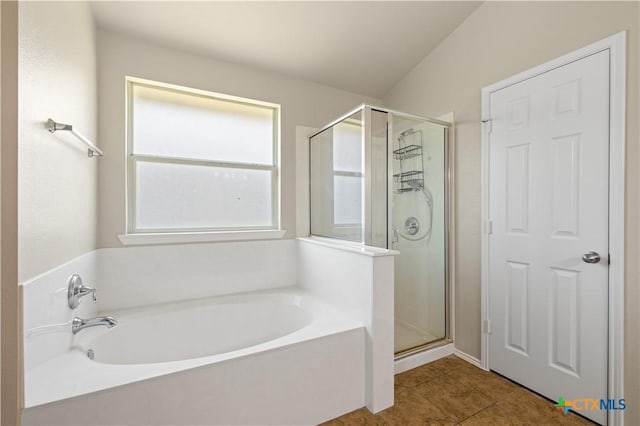 2523 Red Fern Dr, Harker Heights, TX 76548 - full bath with a stall shower, a garden tub, and tile patterned flooring