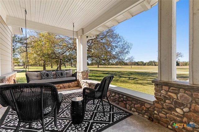 view of patio / terrace with an outdoor hangout area