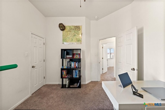 view of carpeted office