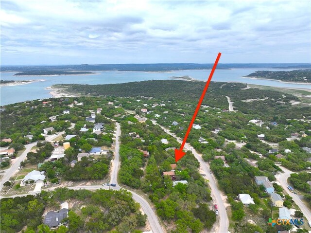 209 Lake Frst, Canyon Lake, TX 78133 - bird's eye view featuring a water view