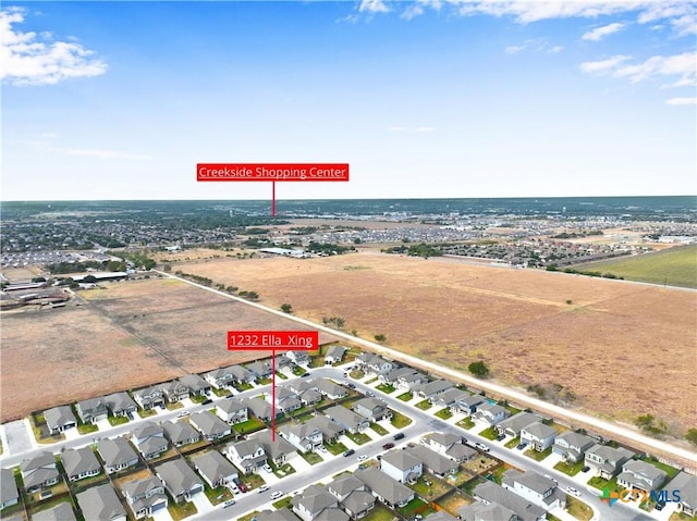 bird's eye view with a residential view