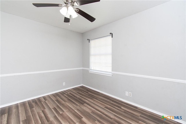 2709 San Jacinto Rd, Temple, TX 76502 - spare room with dark wood finished floors, baseboards, and ceiling fan