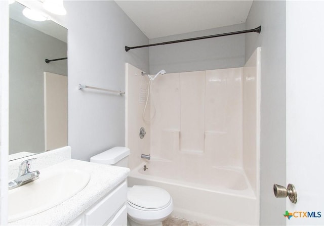 2709 San Jacinto Rd, Temple, TX 76502 - bathroom with vanity, toilet, and tub / shower combination