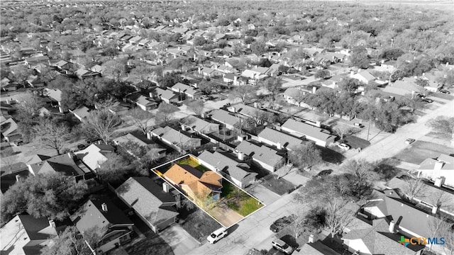 2709 San Jacinto Rd, Temple, TX 76502 - aerial view of residential area with property boundaries highlighted