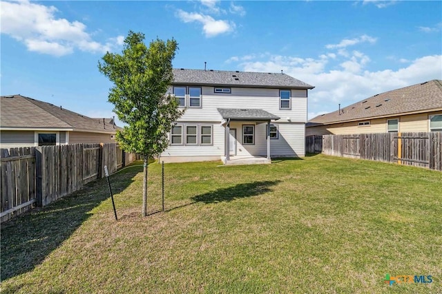 109 Cypress Hills Rd, San Marcos, TX 78666 - rear view of house with a fenced backyard and a patio area