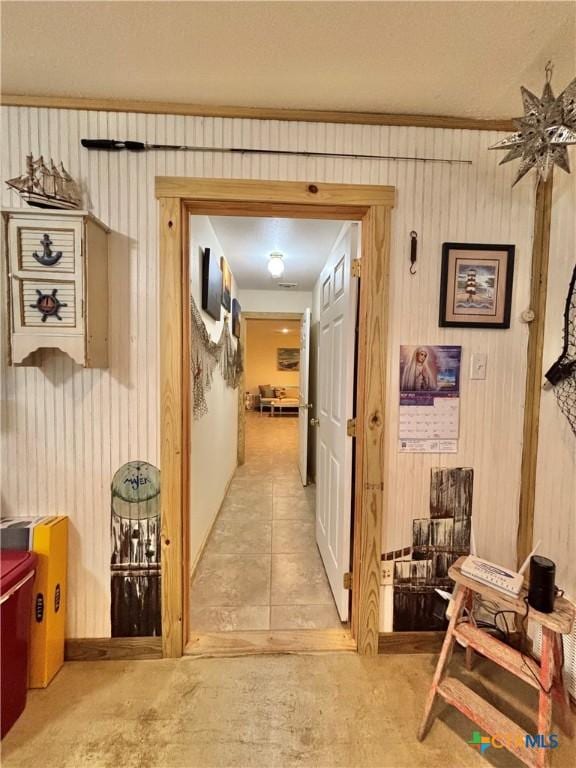 604 N 14th St, Port Oconnor, TX 77982 - hall featuring crown molding and wood walls