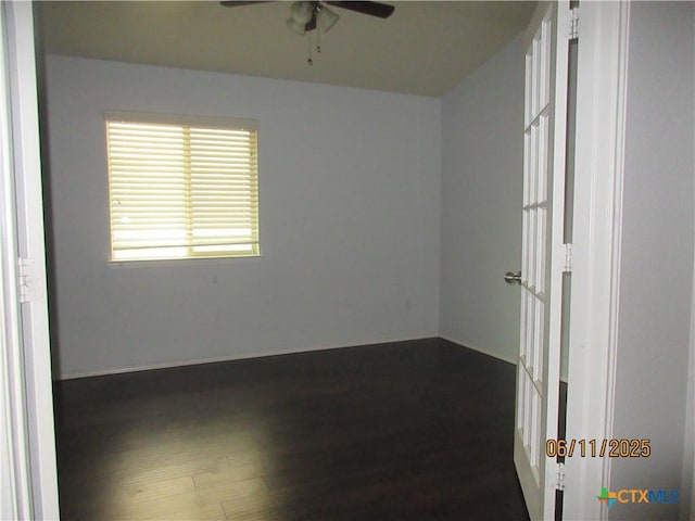 1418 Fawn Lily Dr, Temple, TX 76502 - unfurnished room with a ceiling fan and dark wood-style flooring