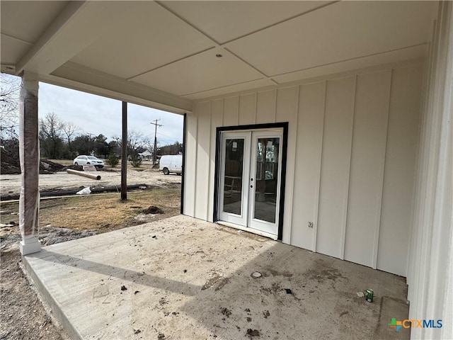 view of patio featuring french doors