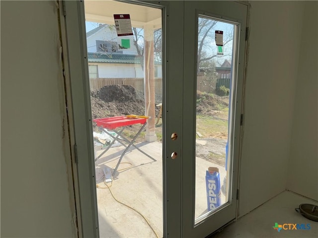 entryway with french doors