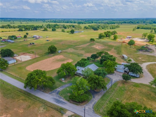 drone / aerial view with a rural view