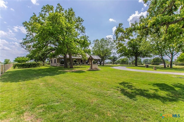 view of yard with fence