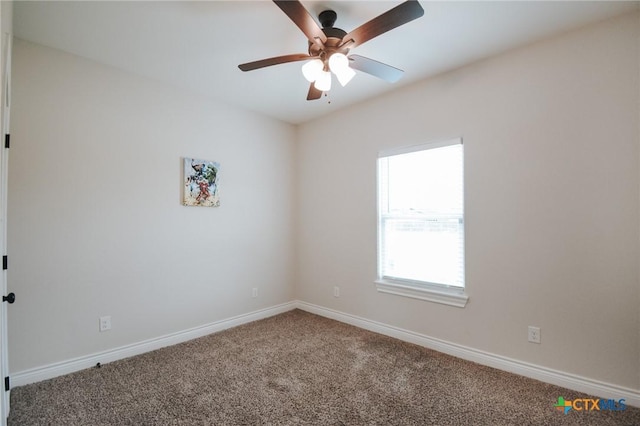 3611 Hanselman Rd, Victoria, TX 77901 - carpeted spare room featuring baseboards and ceiling fan