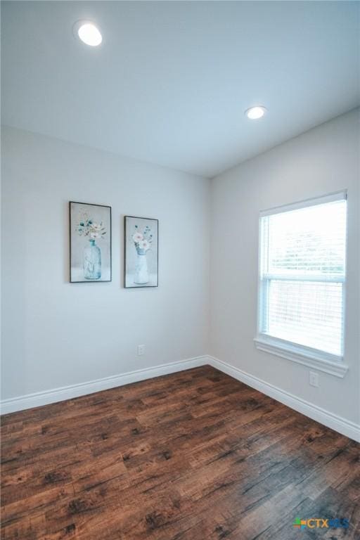 3611 Hanselman Rd, Victoria, TX 77901 - spare room featuring baseboards, dark wood-style floors, and recessed lighting