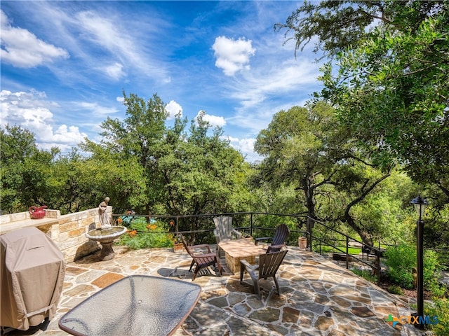 view of patio / terrace featuring a grill