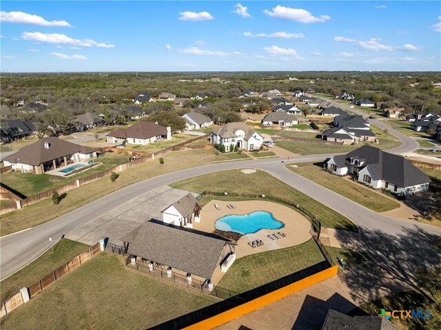 2015 Th Jones Mill Way, Salado, TX 76571 - aerial view of residential area featuring a pool
