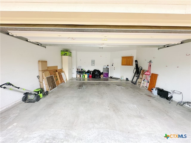 garage with electric panel