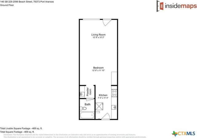 407 Beach Ave Unit 111, Port Aransas, TX 78373 - room layout