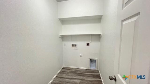 249 Bethann Dr, Temple, TX 76502 - laundry area featuring hookup for a gas dryer, hookup for an electric dryer, wood finished floors, and washer hookup